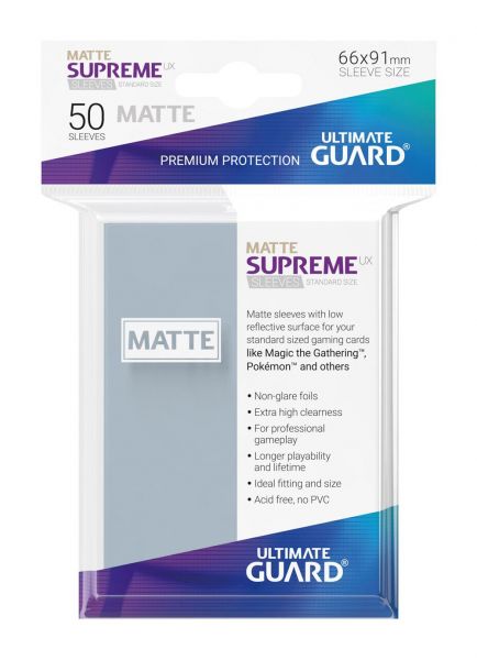 Supreme UX Sleeves Standard Size Matte Transparent